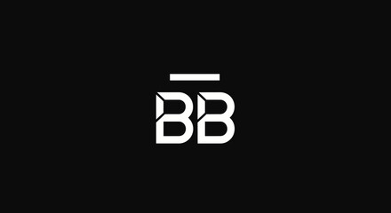 Minimalist geometric double B letter monogram logo design © kaninss