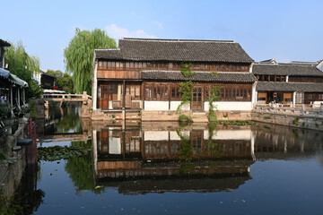 Obraz premium Traditional Canal Houses in Jiaxing, Zhejiang, China