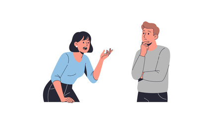 Two people talking and discussing something.