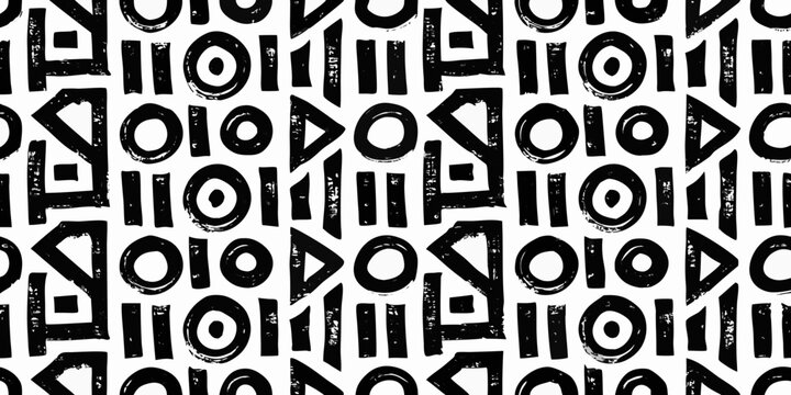 Abstract binary code pattern black and white vector illustration