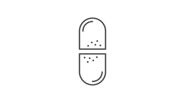 Split open pill capsule with visible contents inside