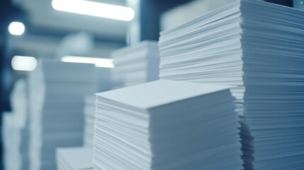Fototapeta premium Stacks of Business Cards Ready for Printing with Modern Bold Typography and Clean Designs