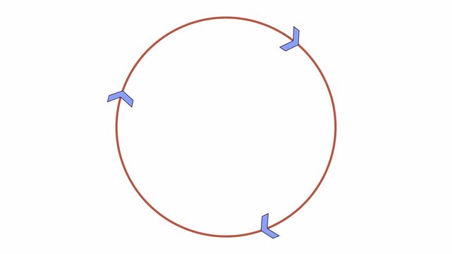 Looping circular arrows animation with transparent background