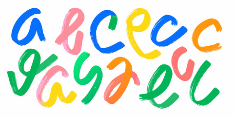 Colorful brushstroke letters a vibrant alphabet in painted style © Rohan