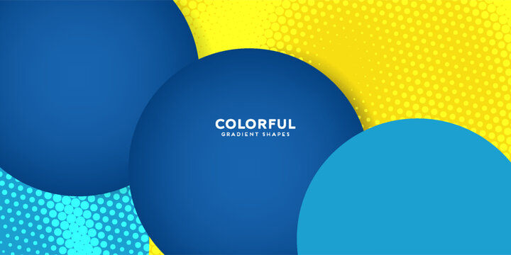 Artistic blue and yellow background with linear abstract shape. Minimalist summer sky water vector pattern for trendy birthday invitation, card, and poster.