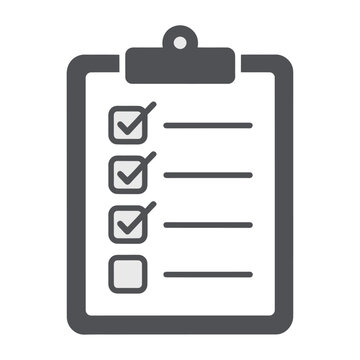 Checklist with checked and unchecked boxes flat line icon vector