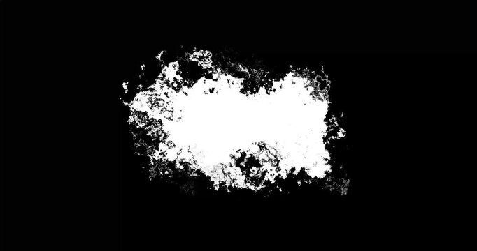 Transparent ink brush paint stroke transition Brush leak spreads over screen liquid splashing animation. Drops strokes stain grunge spray liquid frame