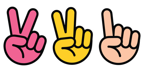 Fototapeta premium Peace hand sign, love hand gesture, one finger up hand sign isolated on transparent background