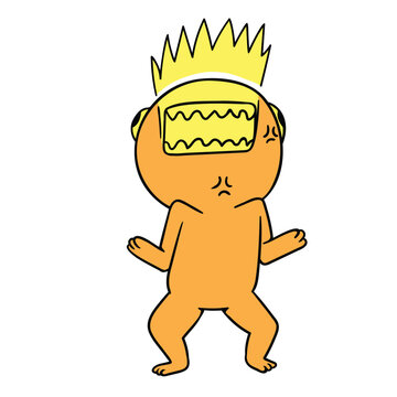 Furious Cat Cartoon Character Releasing Powerful Energy