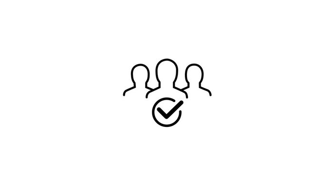 membership line icon on white background. Motion graphics of businessman icon