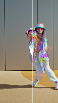 Premium Overlays Chromatic 2 Frames Vertical &ndash; Chromatic Aberration and RGB Shift Effects, Modern Color Distortion Overlays for Cinematic Video and Social Media