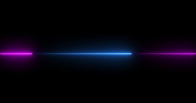 Abstract Light Effect Element Design on Black Background. Motion graphics of neon double line concept