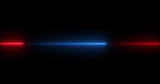 Abstract Light Effect Element Design on Black Background. Motion graphics of neon double line concept