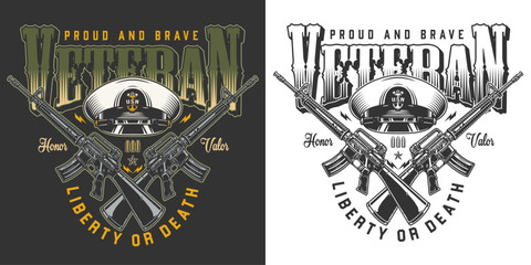 Obraz premium Military veteran logo design