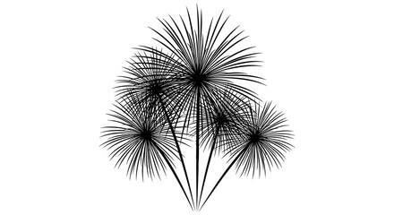 Obraz premium 4th July, Independence day of America. Black dandelion flowers, vector dandelion, floral icons, botanical illustrations Vector