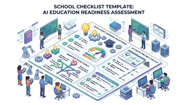 School Checklist Template for AI Education Readiness Assessment.