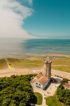 Vue a&eacute;rienne phare de la Baleine &Icirc;le de R&eacute; c&ocirc;te atlantique