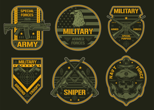 Military badges display