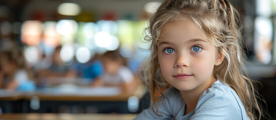 Fototapeta premium Young girl with thoughtful expression.