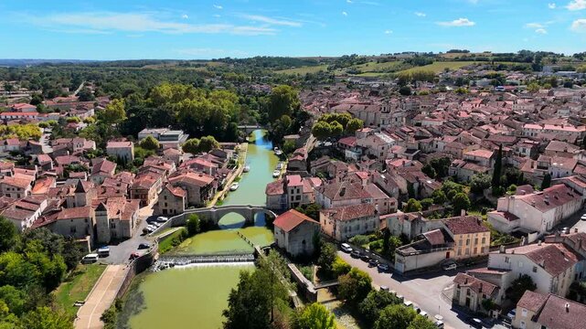 Nerac, South western France, Drone Footage