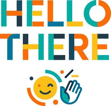 Colorful hello there greeting card