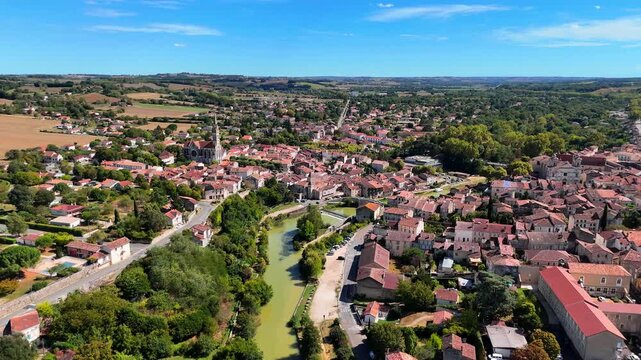Nerac, South western France, Drone Footage