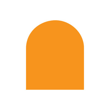 Minimalist Orange Arch Shape Graphic Element