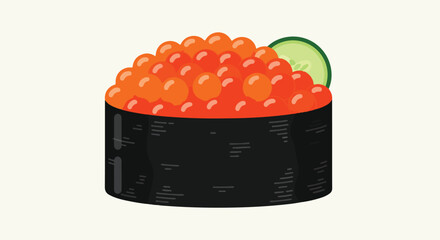 Ikura Gunkan Maki Sushi Vector Illustration © Ibnu
