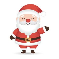 Obraz premium Cute Santa Claus Character Waving