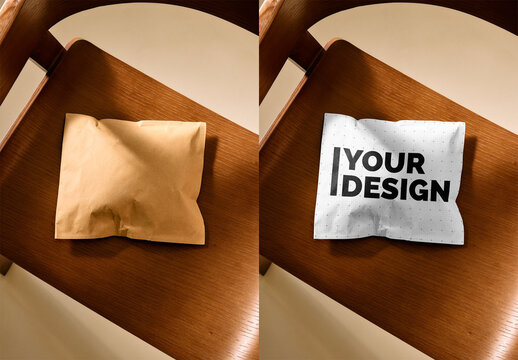 Mockup Of Customized Paper Mailer Bag