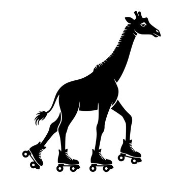 Giraffe Roller Skating