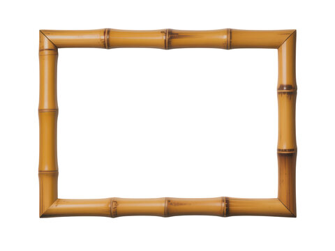 Bamboo frame isolated on transparent background