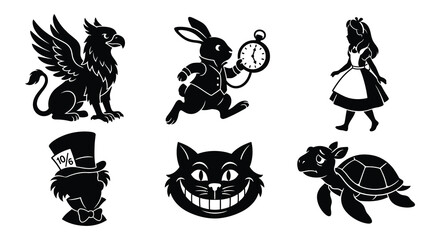 Obraz premium Mythical Griffin Illustrations Black And White Vector Art