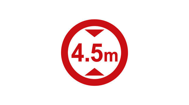 Height Limit Sign 4.5m - Road Traffic Warning Symbol