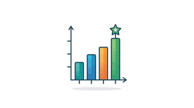 Growth chart with star icon on top, representing success and achievement.