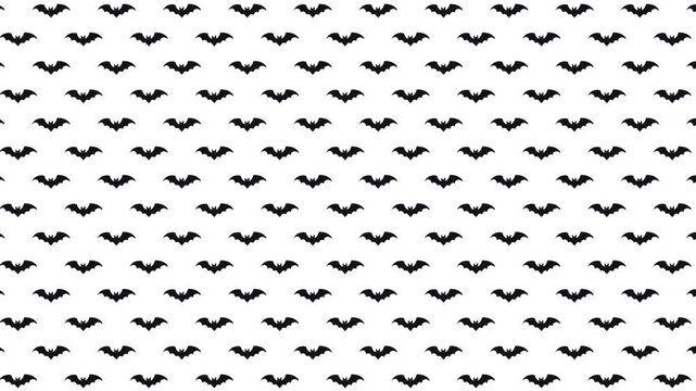 Black bats on white background pattern.