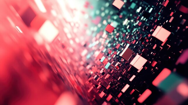 Dynamic data visualization with abstract geometric patterns, representing advanced technology and AI systems