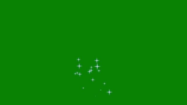 Magic light stars line effect, clean fantasy transition effect, luxury white glitter sparkle animation.twinkling magic dust starlight trail on a green screen background 4K