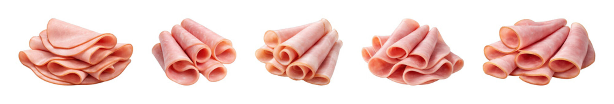 PNG Assorted sliced ham arrangement on transparent background