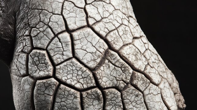 Extreme Close-Up of Scaly, Cracked Skin Texture Revealing Dermatological Condition