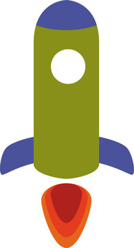 illustration of rocket isolated flat element