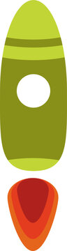 illustration of rocket isolated flat element