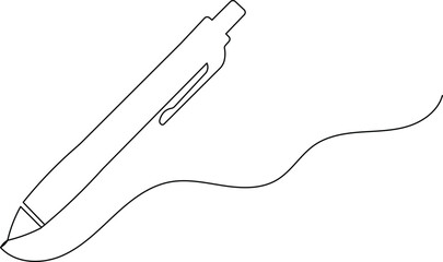 Obraz premium Ballpoint pen continuous one line drawing minimalist vector illustration design