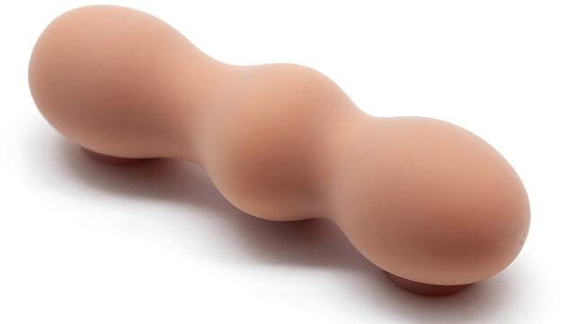 A realistic three bulbous butt plug on a white background