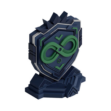 Complex Isometric Achievement Emblem Net Zero Achievement Badge