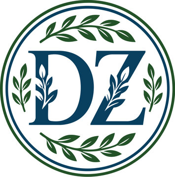 DZ Monogram Logo with Laurel Wreath 1