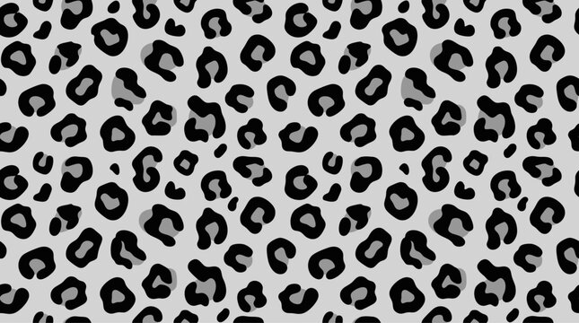 Leopard spot pattern gray and black vector illustration on a white background