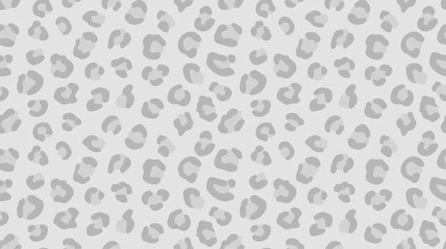 Leopard print pattern on a light gray background seamless vector design