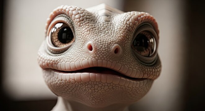 Close up portrait of a lizard with detailed skin and expressive eyes