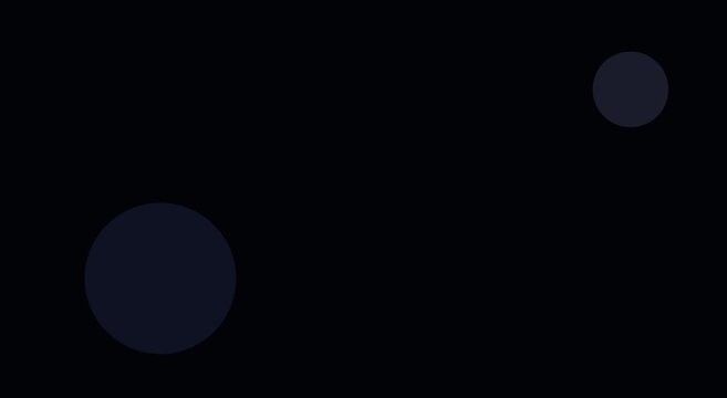 Minimalist abstract motion animation background, with floating dark, circles on black